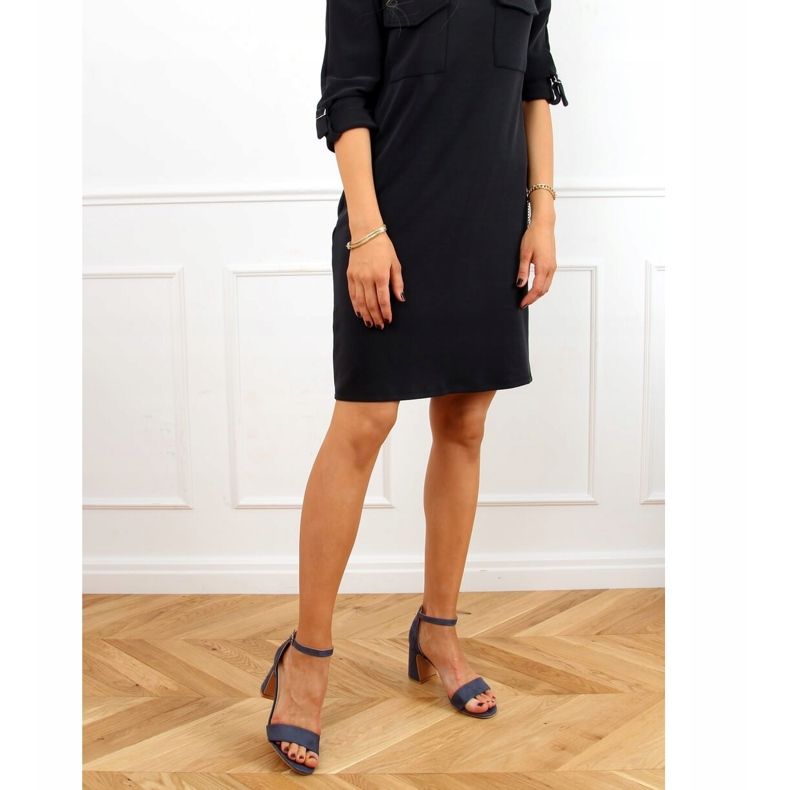 Plave sandale na visoku petu 8741 Plava 1