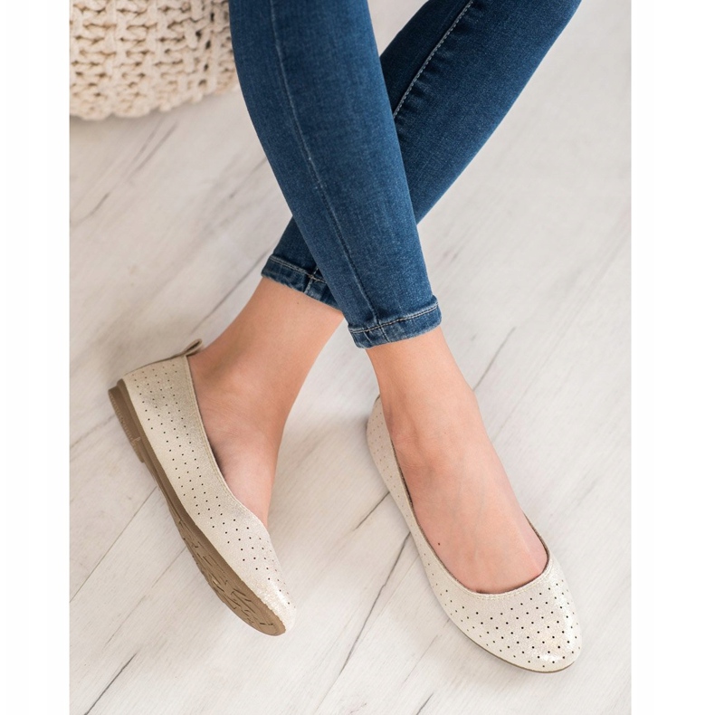 SHELOVET Ažurne balerine zlatni 1