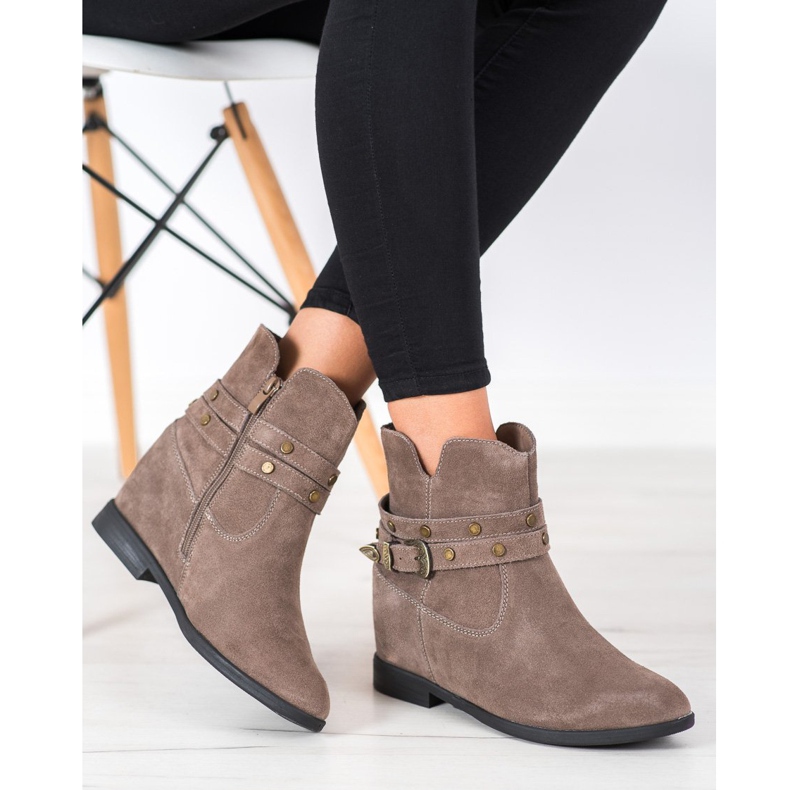 Filippo Ukrašene kožne čizme bež 2