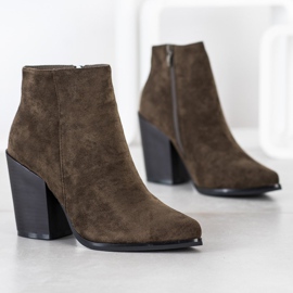 Marquiz Čizme na širokom postu zelena 1