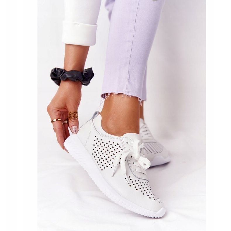 S.Barski Ažurne kožne sportske cipele S. Bararski Bijela 2