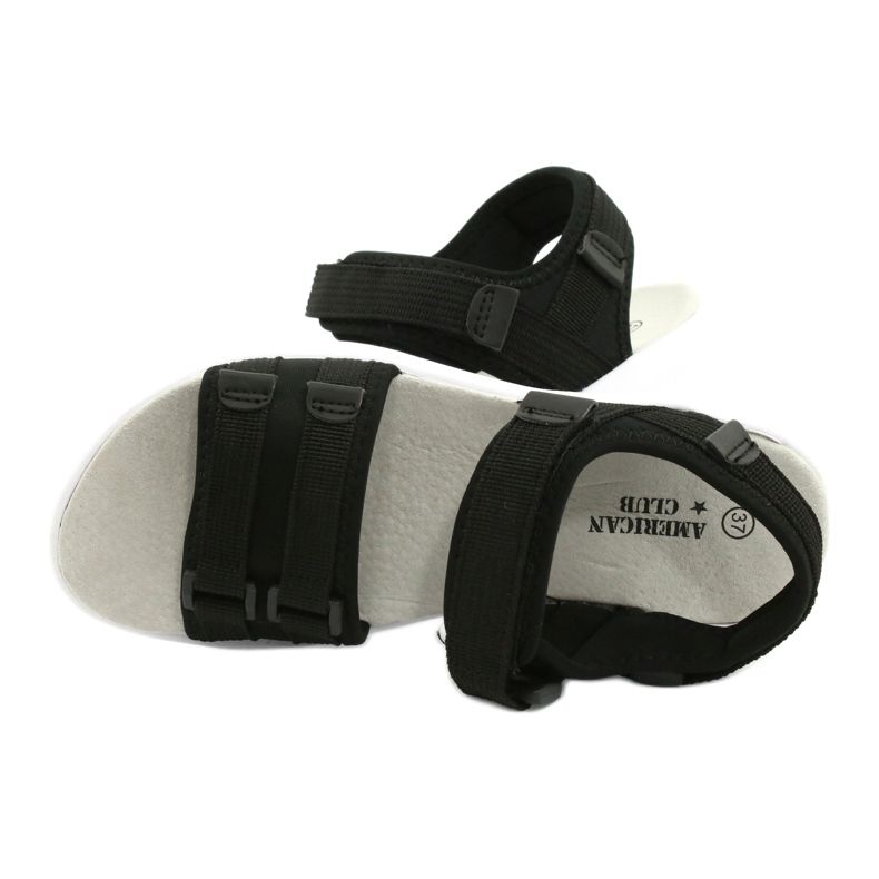 American Club Ženske sandale Sportska koža Umetni RL45/21 crni crno 4