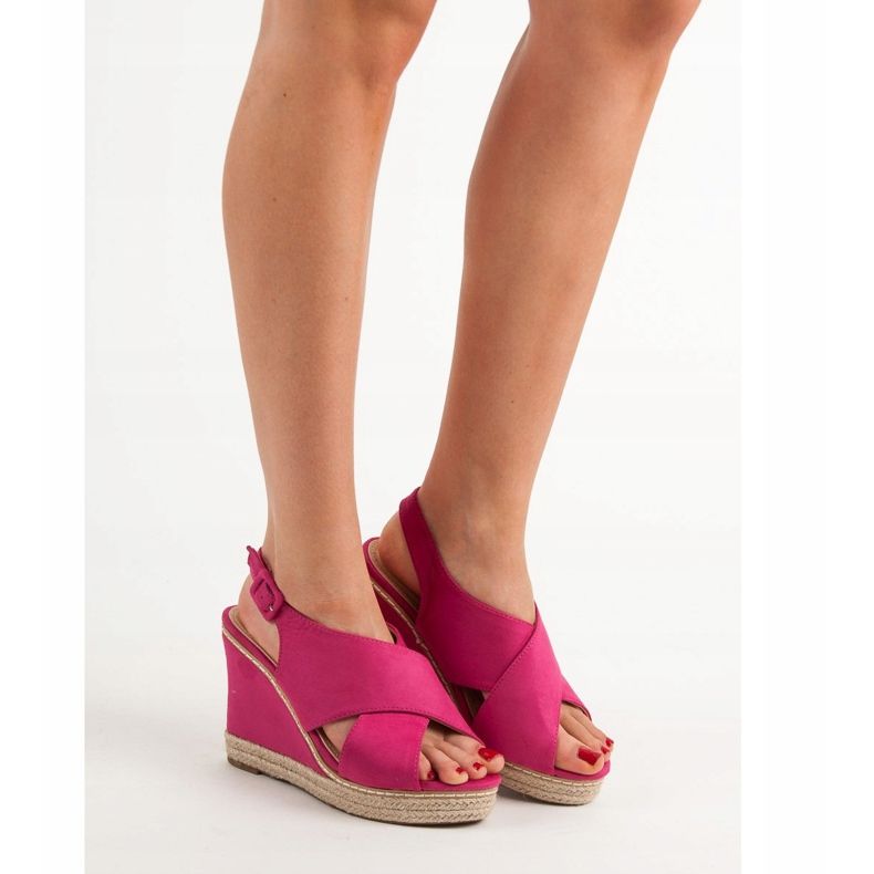 Anesia Paris Sandale na antilop klin ružičasta 2