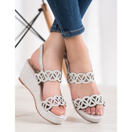 Aclys Sandale na klin siva 1