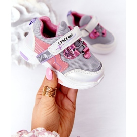 Dječje sportske cipele Tenisice bijele i ružičaste Space Ride bijela ružičasta siva raznobojna 2