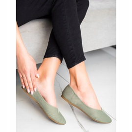VINCEZA prugaste balerine zelena 1