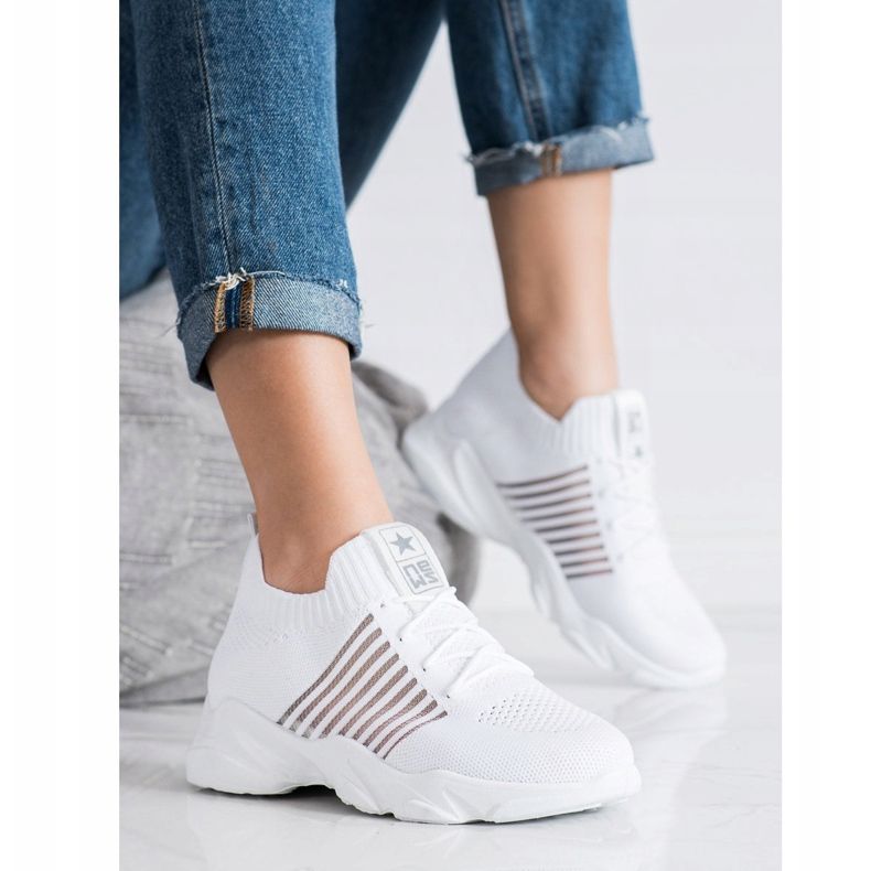 SHELOVET Lagane bijele sportske cipele bijela 2