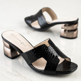 Goodin Crne papuče s ukrasnom petom crno 1