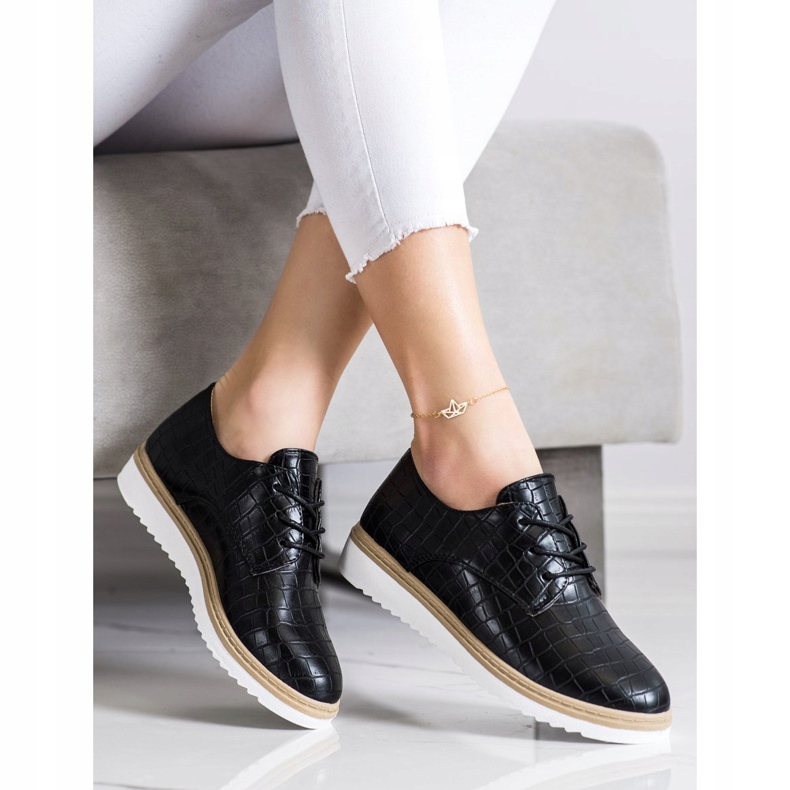 SHELOVET Crne cipele Snake Print crna 2