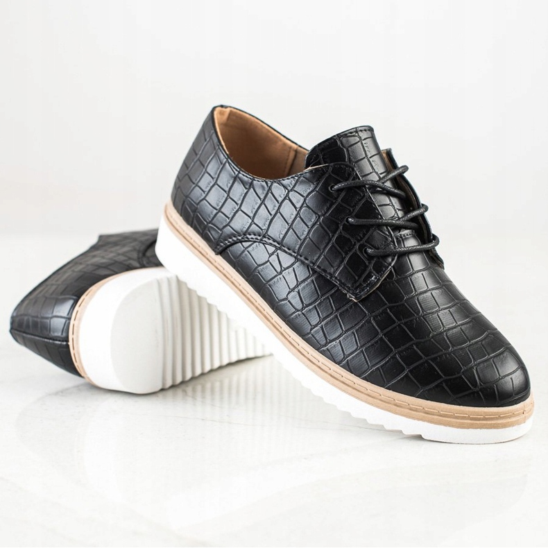 SHELOVET Crne cipele Snake Print crna 1