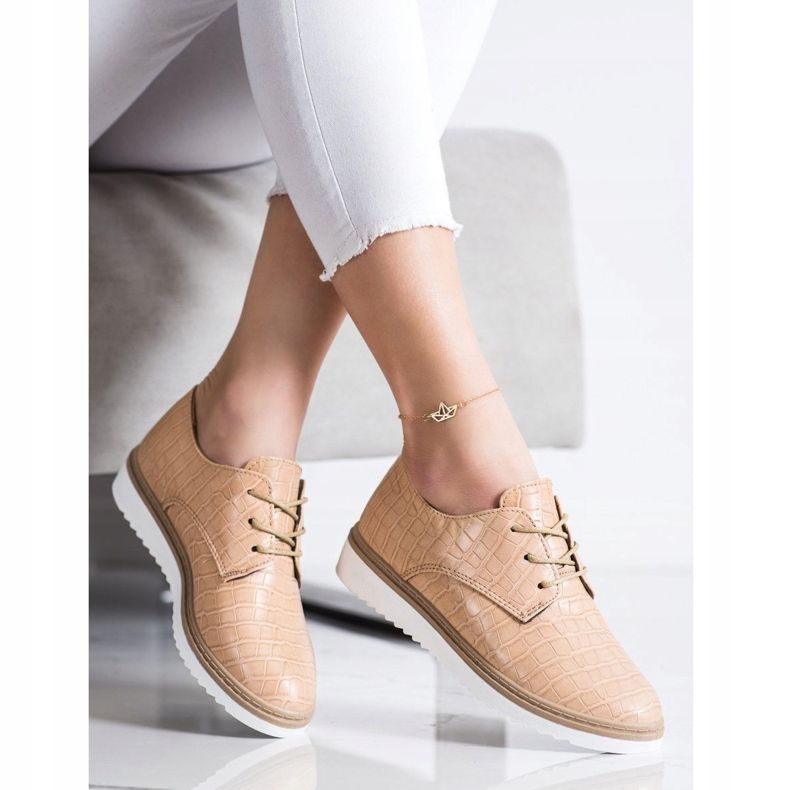 SHELOVET Smeđe cipele Snake Print smeđa 2