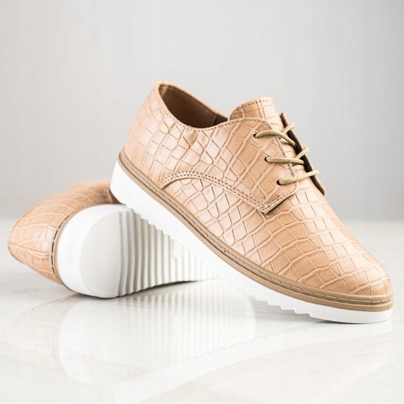 SHELOVET Smeđe cipele Snake Print smeđa 1