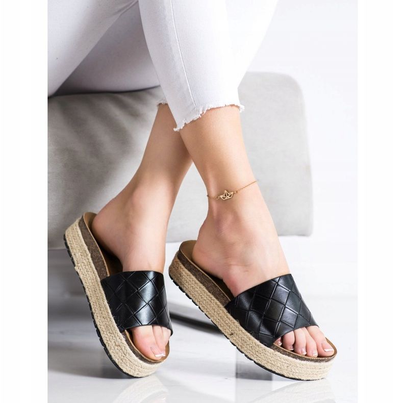 SHELOVET Papuče na platformi crna 1