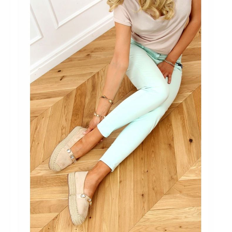 Espadrile s kamenjem bež 100-131-SC-1 Bež 2