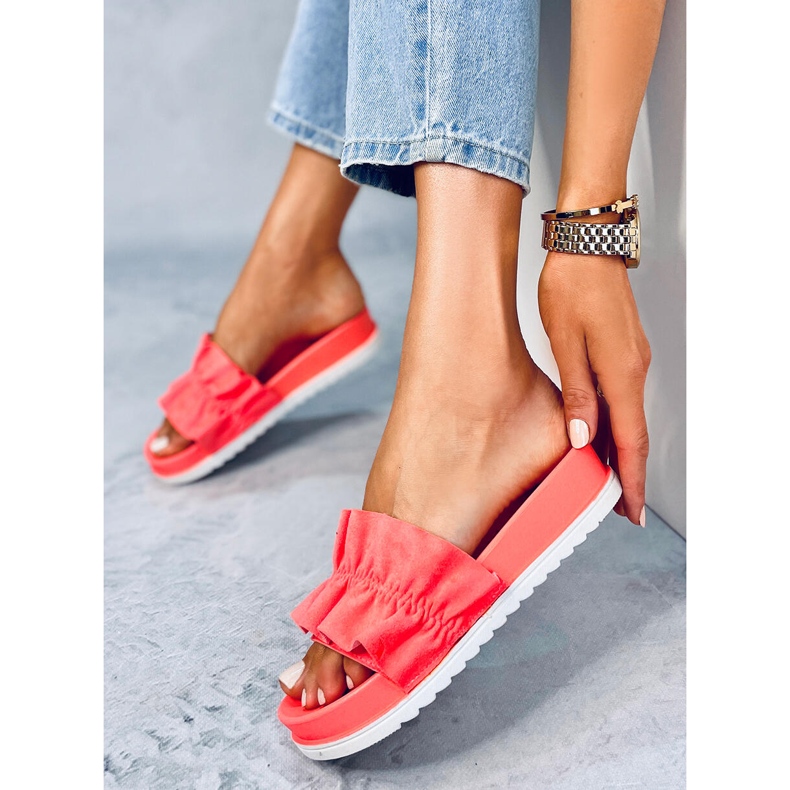 Ženske papuče s volanom od koralja 38862 Watermelon Red raznobojna naranča 2