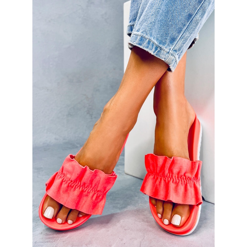 Ženske papuče s volanom od koralja 38862 Watermelon Red raznobojna naranča 1