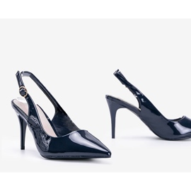 Mornaričke pumpe lakirane na remenu Cindy plava 1