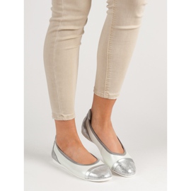 Filippo Kožne balerinke sa sjajem bijela 2