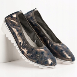 Filippo Kožna balerina na klinu plava žuta boja 1