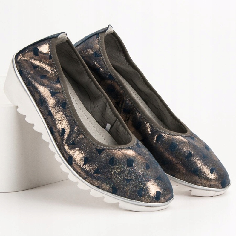 Filippo Kožna balerina na klinu plava žuta boja 1