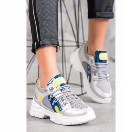 Bella Paris Modne tenisice s mrežom siva višebojan 1