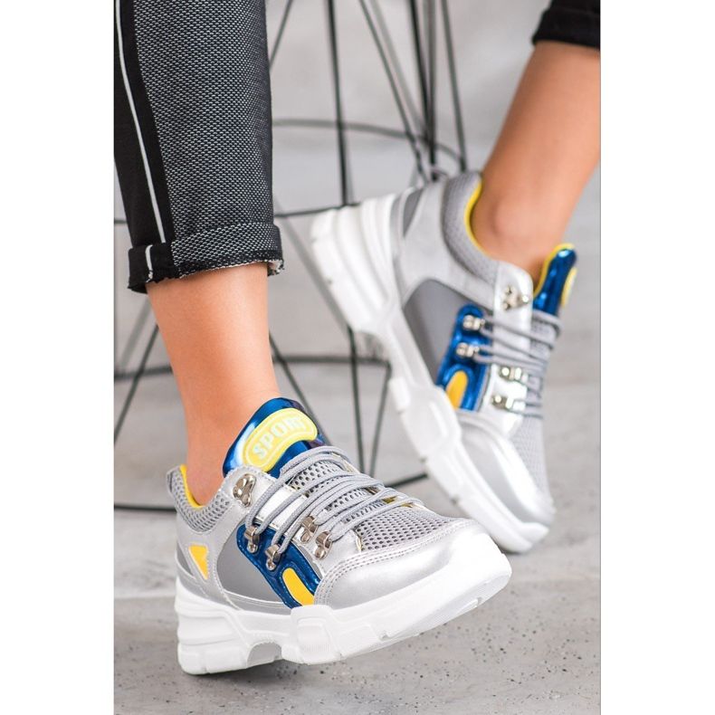 Bella Paris Modne tenisice s mrežom siva višebojan 2