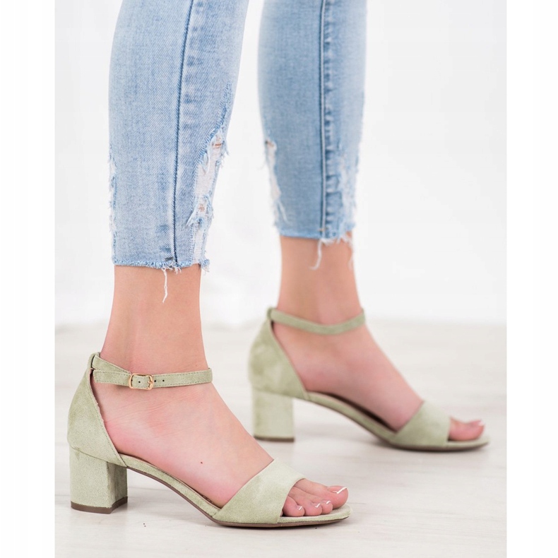 Seastar Udobne sandale s visokim potpeticama zelena 2