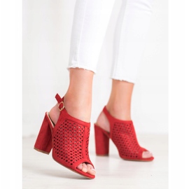 Weide Ažur sandale na šanku crvena 2