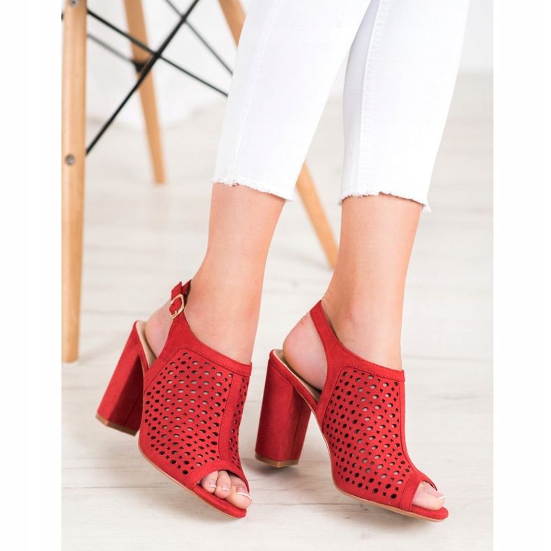 Weide Ažur sandale na šanku crvena 1