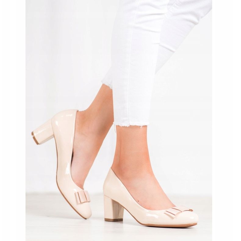 Weide Lakirane pumpe bež 1