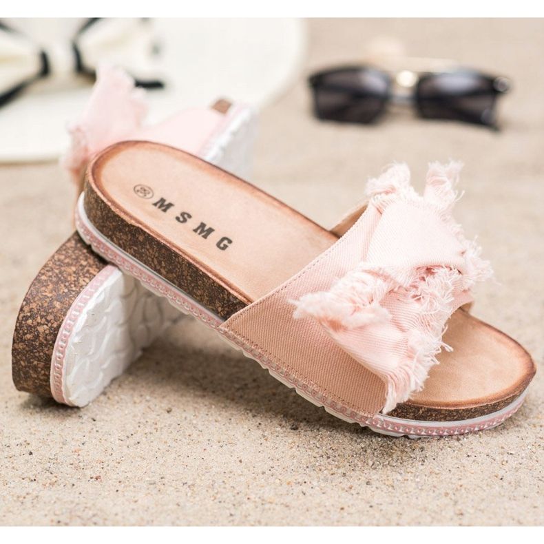 SHELOVET Tekstilne papuče ružičasta 1