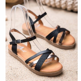 Weide Elegantne sandale izrađene od eko kože crna 1