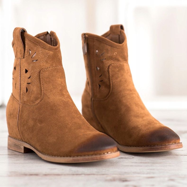 Vinceza Vincez kaubojske čizme na klin smeđa žuta boja 2