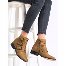 Corina Smeđe čizme sa kopčama smeđa 2