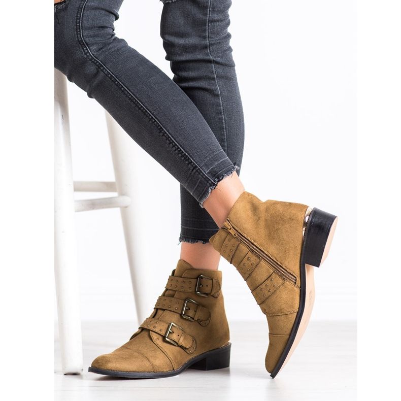 Corina Smeđe čizme sa kopčama smeđa 1