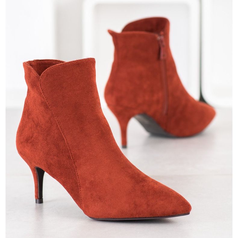 Kylie Čizme od antilopa na visoku petu smeđa narančasta 2