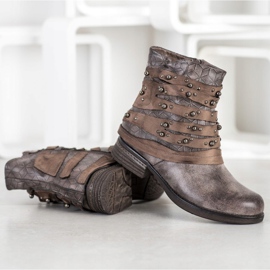 Queentina Udobne čizme s ukrasima siva 1