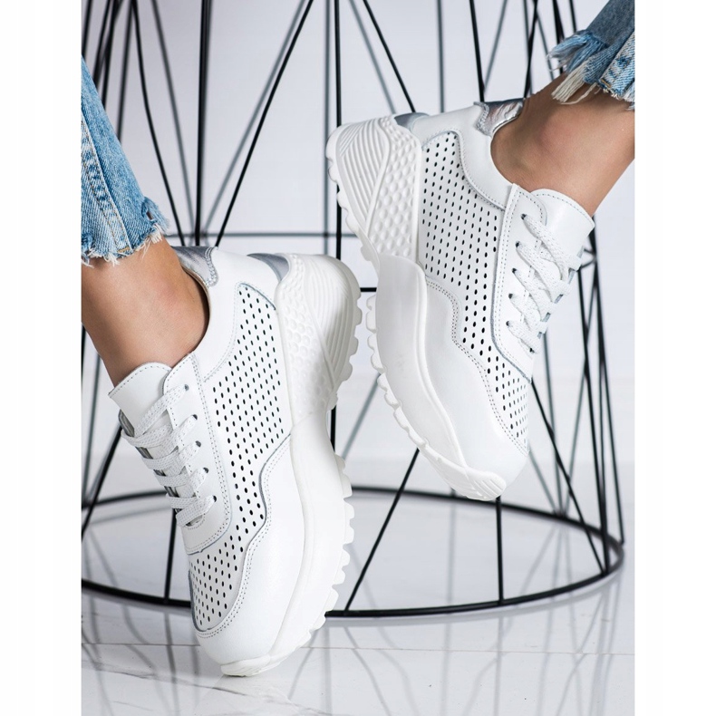 Goodin Modne kožne tenisice bijela 1