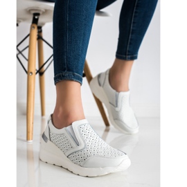 Goodin Bijele kožne tenisice na klizanje bijela 2