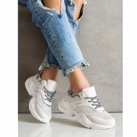 SHELOVET Sive tenisice sa zmijskim printom bež 1