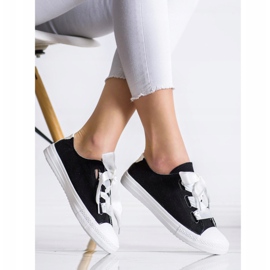 SHELOVET Elegantne vezane tenisice crna 1