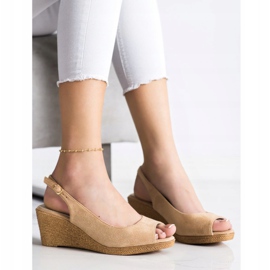 Goodin Ležerne sandale na klin smeđa 1