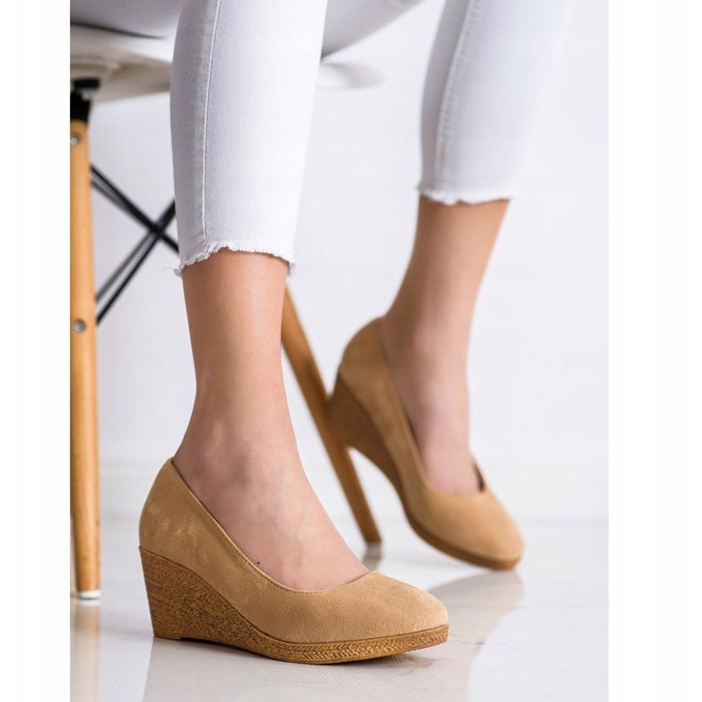 Goodin Lagane pumpe s klinom bež 2