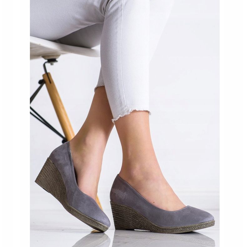 Goodin Lagane pumpe s klinom siva 2