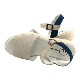 Udobne ženske kožne sandale Filippo DS2021/21 sive siva 3