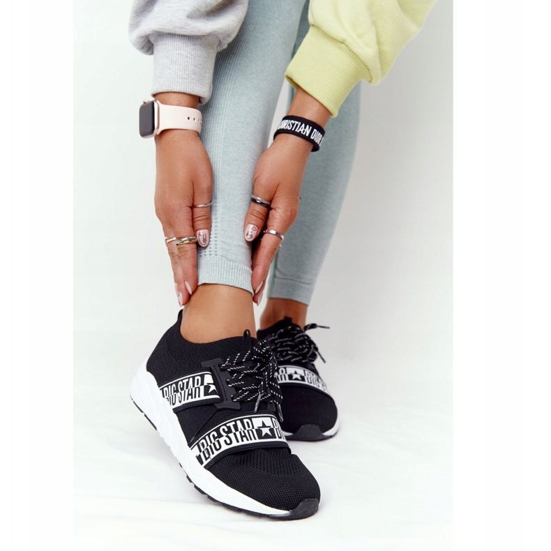 Ženske sportske cipele Memory Foam Big Star HH274359 Crna bijela crno 2