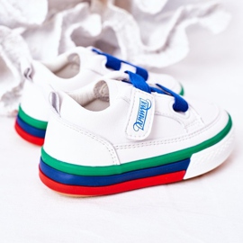 Apawwa Dječje tenisice s rebrastim bijelim i tamnoplavim baxterom bijela mornarsko plava plava 1