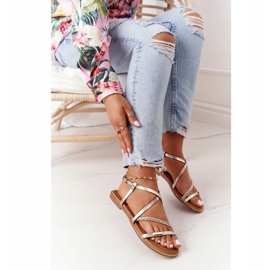 S.Barski Sandale s pletenicom S. Bararski 152-1 zlato zlatna 1