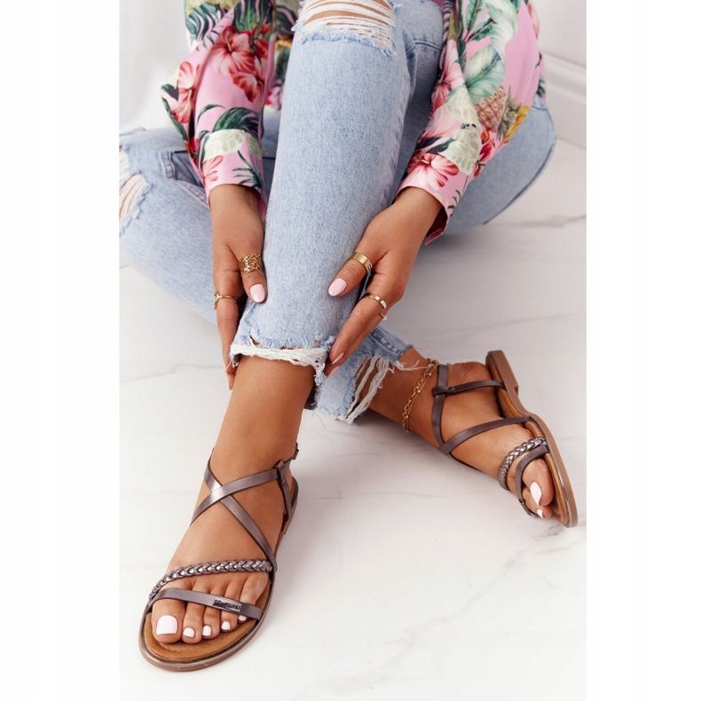 S.Barski Sandale s pletenicom S. Bararski 152-1 Bakar raznobojna 1