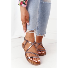 S.Barski Sandale s pletenicom S. Bararski 152-1 Bakar višebojan 2